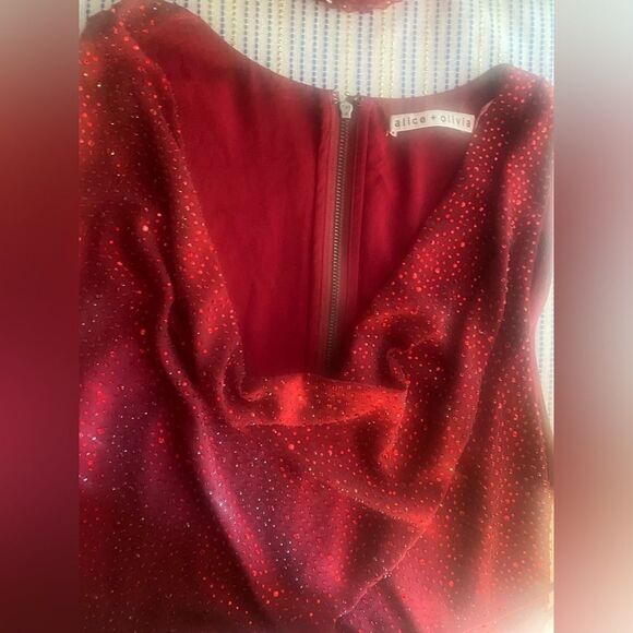 Alice + Olivia  jumpsuit Womens Size 6 Red Wine Sleeveless Pants Straight - Picture 12 of 16